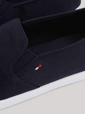 sneakers essential senza allacciatura in tela blu da donne tommy hilfiger