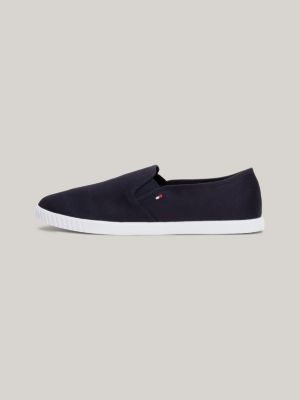 sneakers essential senza allacciatura in tela blu da donne tommy hilfiger