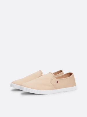 sneakers essential senza allacciatura in tela rosa da donne tommy hilfiger