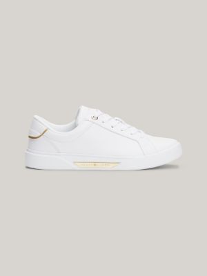 Tommy hilfiger womens hot sale white trainers