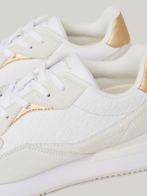 TH Monogram Leather Runner Trainers | White | Tommy Hilfiger