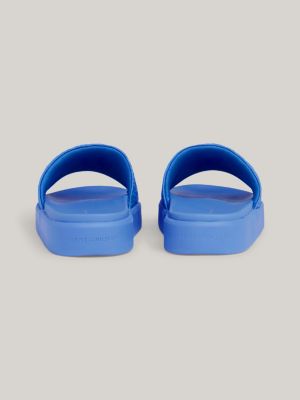 TH Monogram Platform Pool Slides | Blue | Tommy Hilfiger