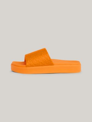 Tommy hilfiger slides on sale yellow