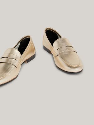 Essential metallic loafer van leer Goud Tommy Hilfiger