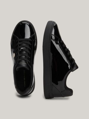 Black patent trainers store womens