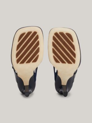 Crest Stiletto-Ledersandale mit Zehensteg | Blau | Tommy Hilfiger