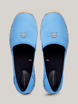 Satin Flat Espadrilles | Blue | Tommy Hilfiger