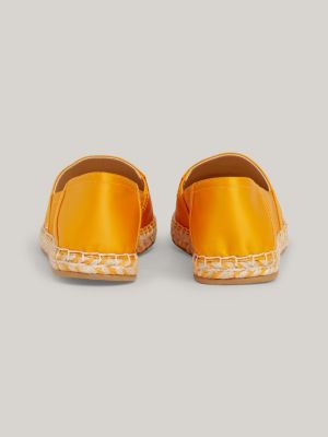 Satin Flat Espadrilles Orange Tommy Hilfiger