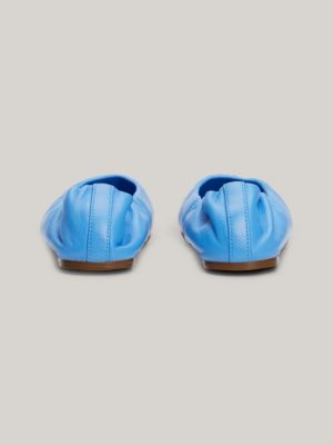 Ballerina aus Leder mit TH-Monogramm-Emblem | Blau | Tommy Hilfiger