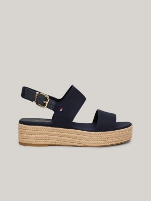 sandalias estilo alpargata con cuña de cuerda blue de mujeres tommy hilfiger