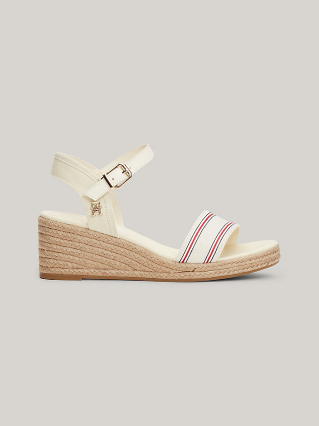 white shirting trim strap wedge sandals for women tommy hilfiger
