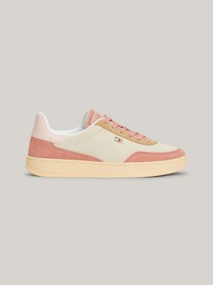 Heritage Suede Colour-Blocked Court Trainers | Beige | Tommy Hilfiger