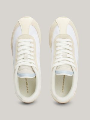 Tommy hilfiger white heritage best sale runner trainers