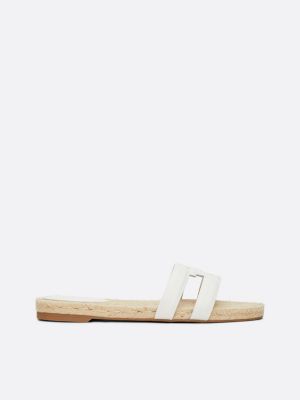 Espadrille Sandale aus Leder mit TH Monogramm