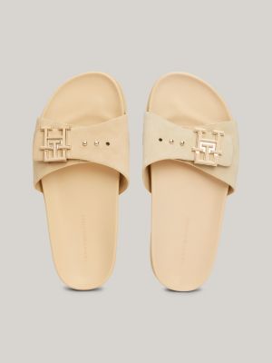 TH Monogram Wildledersandale mit Schnalle | BEIGE | Tommy Hilfiger