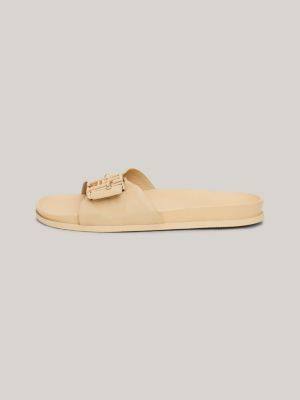 TH Monogram Wildledersandale mit Schnalle | BEIGE | Tommy Hilfiger