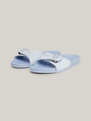 TH Monogram Wildledersandale mit Schnalle | Blau | Tommy Hilfiger