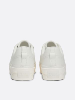 white leather flatform trainers for women tommy hilfiger