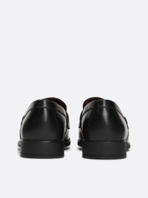 mocassini elevated in pelle nero da donne tommy hilfiger