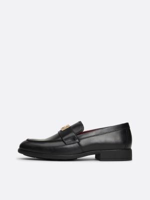 mocassini elevated in pelle nero da donne tommy hilfiger