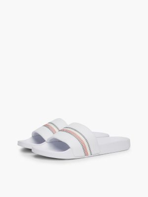 sandali da piscina global stripe bianco da donne tommy hilfiger