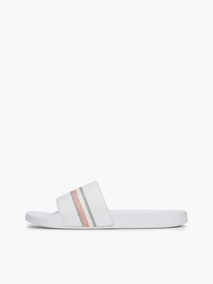 sandali da piscina global stripe bianco da donne tommy hilfiger