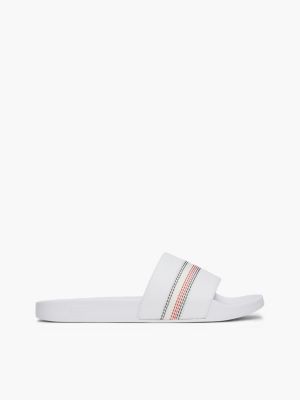 sandali da piscina global stripe white da donne tommy hilfiger