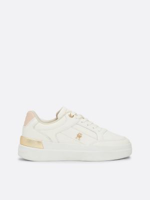 Leather Foxing Flatform Trainers | White | Tommy Hilfiger