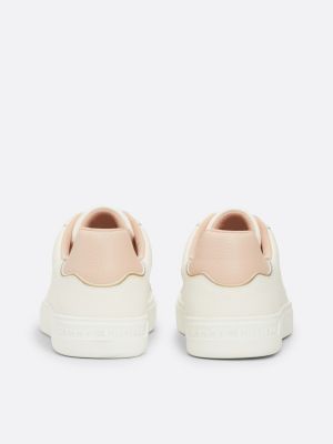 sneakers sportive in pelle con logo bianco da donne tommy hilfiger