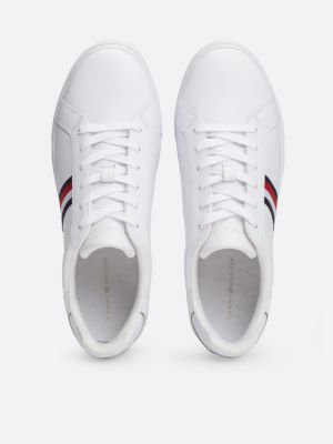 sneakers sportive essential in pelle bianco da donne tommy hilfiger