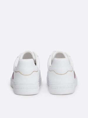 sneakers sportive essential in pelle bianco da donne tommy hilfiger