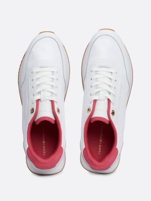 weiß color-pop runner-sneaker aus leder für damen - tommy hilfiger