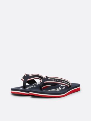 sandali infradito con logo grafico blu da donne tommy hilfiger