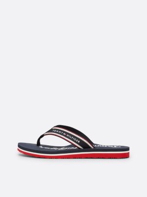 sandali infradito con logo grafico blu da donne tommy hilfiger