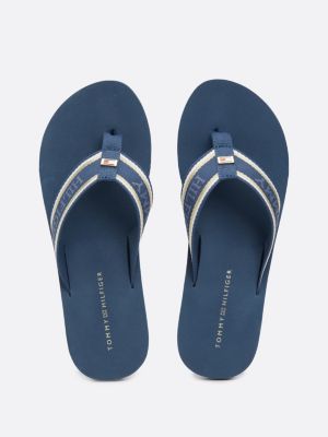 sandali infradito con fascette in tessuto blu da donne tommy hilfiger