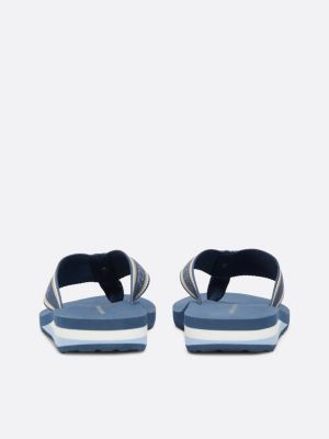 sandali infradito con fascette in tessuto blu da donne tommy hilfiger