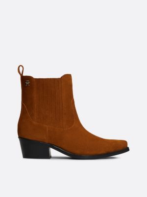 Brown tommy hilfiger boots best sale