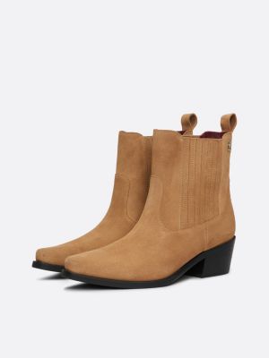 moro zamszowe kowbojki z monogramem th dla kobiety - tommy hilfiger