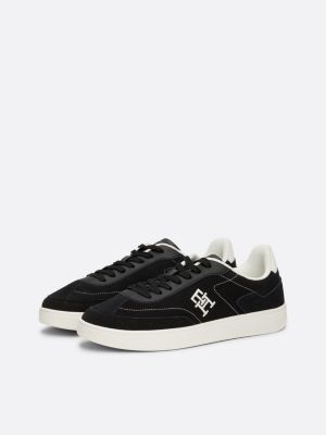 zapatillas heritage con texturas mixtas negro de mujeres tommy hilfiger