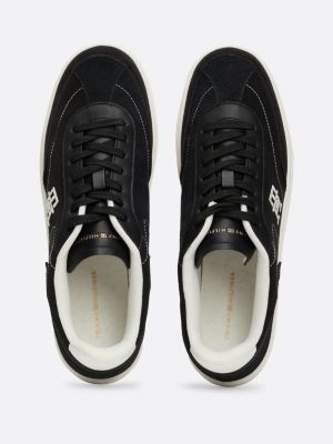 zapatillas heritage con texturas mixtas negro de mujeres tommy hilfiger