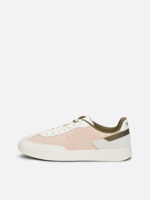 Heritage Mixed Texture Trainers | Pink | Tommy Hilfiger