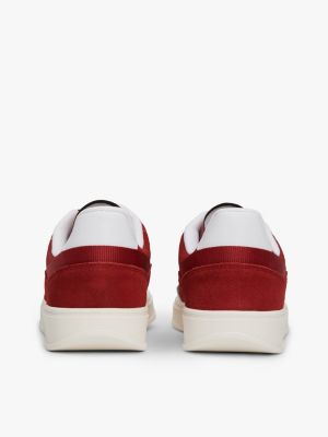 zapatillas heritage con texturas mixtas roja de mujeres tommy hilfiger