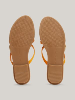 Satin Strap Flat Sandals Orange Tommy Hilfiger