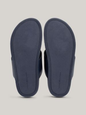 sandali comfort in pelle blu da donne tommy hilfiger