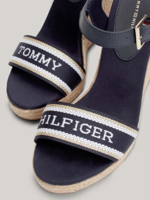 sandali hilfiger monotype con plateau alto blu da donne tommy hilfiger