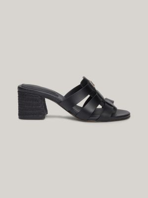 Black caged hotsell sandals mid heel