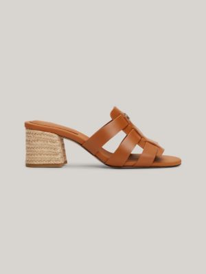 Caged sandals block outlet heel