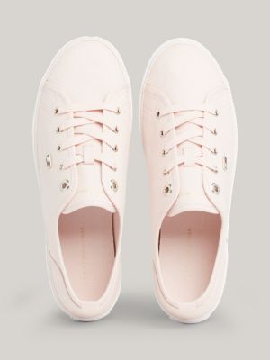 Zapatillas de lona con logo esmaltado Rosa Tommy Hilfiger