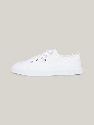 Enamel Flag Canvas Trainers | White | Tommy Hilfiger