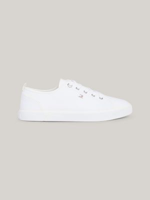 Enamel Flag Canvas Trainers | White | Tommy Hilfiger